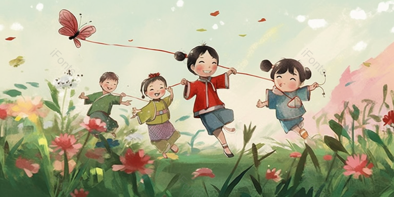 儿童在户外快乐的运动背景,插画/手绘图,插画/手绘图库,插画/手绘图下载,插画/手绘